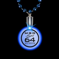 Flashing Illuminated Blue Circle Charm w/ Mardi Gras Beads